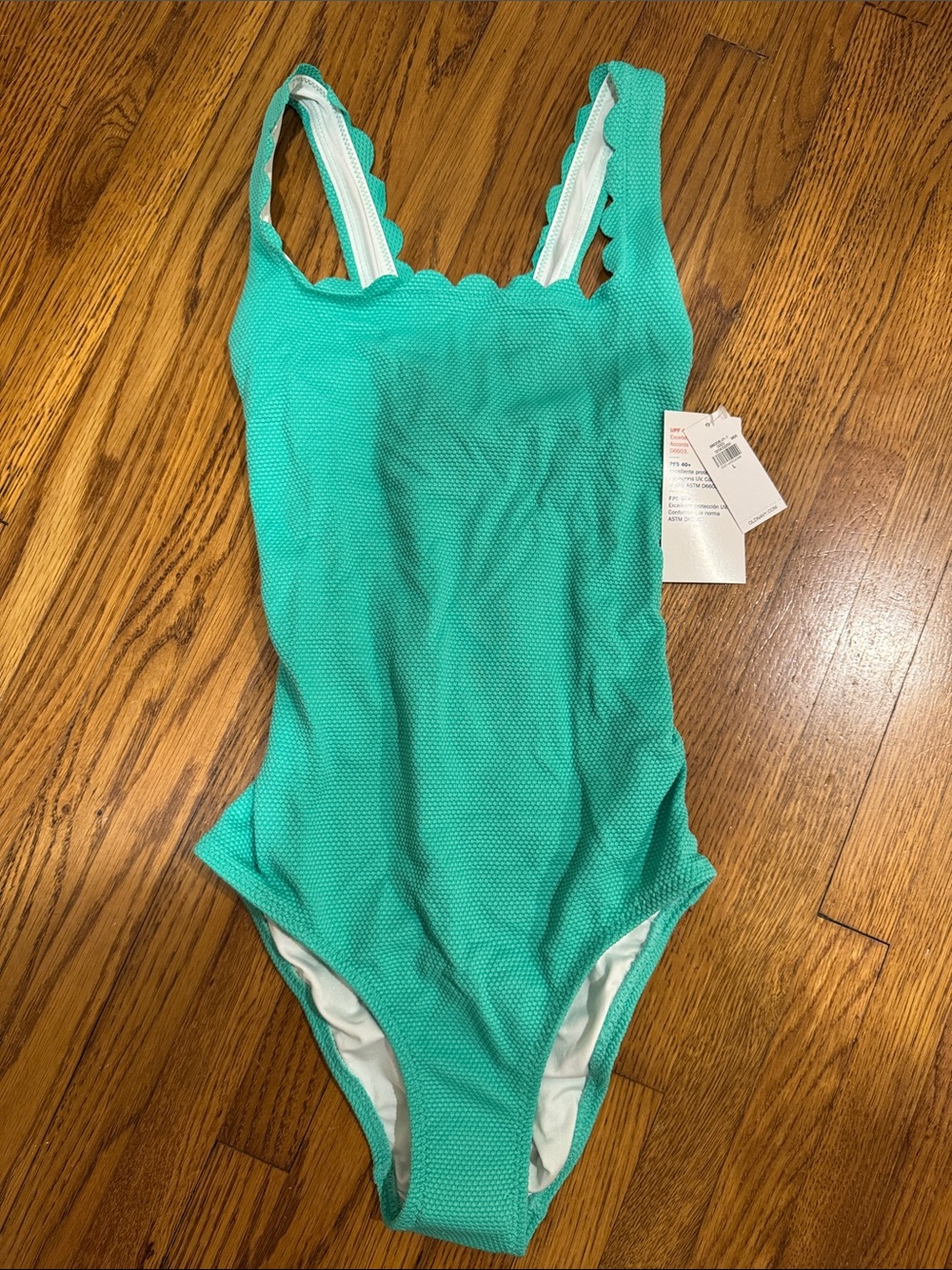 Old Navy Aqua Scallop-Edge One-Piece Swimsuit